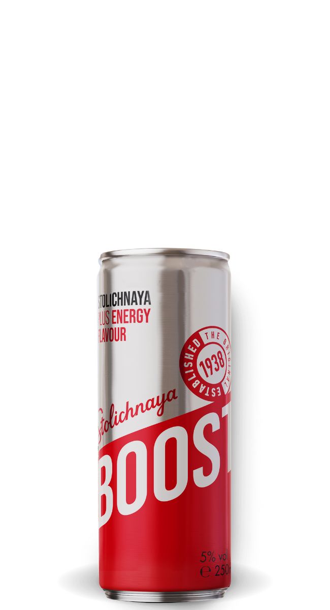 Stolichnaya Boost plus energy Dose red