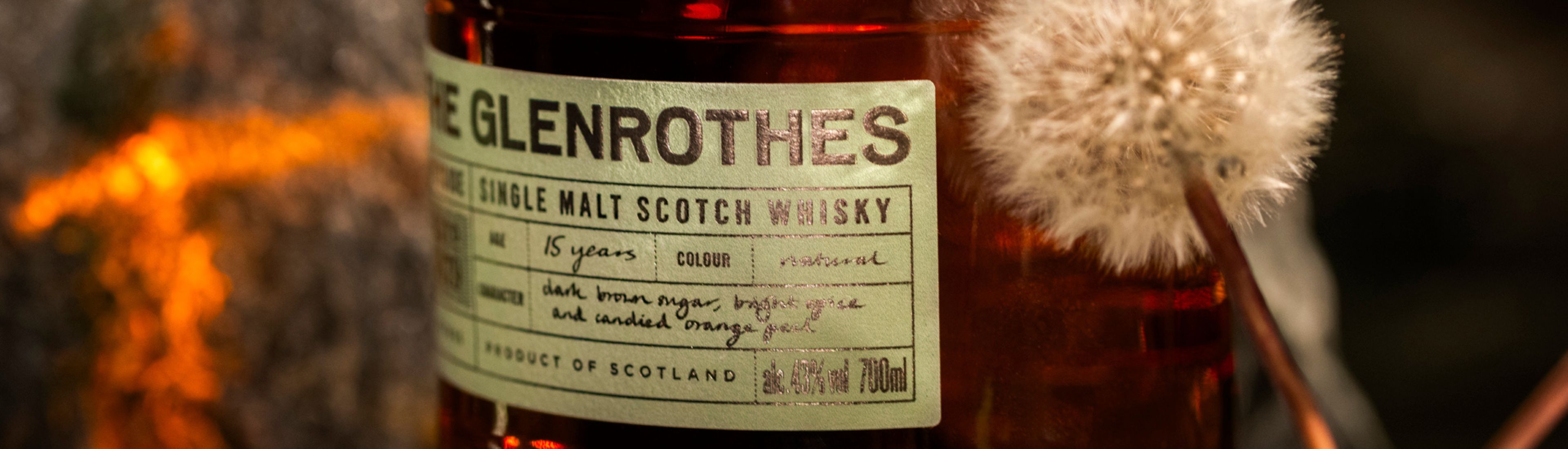 Glentohes 15year Flasche mit Löwenzahl